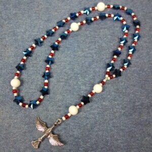 Patriotic Eagle Prayer Bead Necklace
