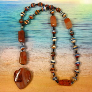 Red Agate Heart Prayer Beads