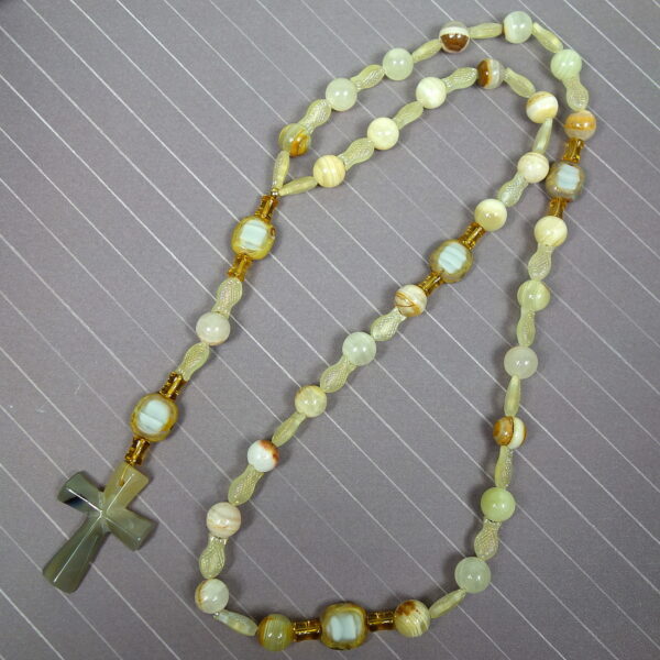 Creamy Agate Fish Prayer Bead Necklace