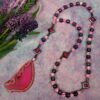 Purple Pink Agate Prayer Bead Necklace