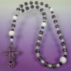 Purple White Foiled Starburst Prayer Beads
