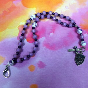Flowered Purple Prayer Bracelet