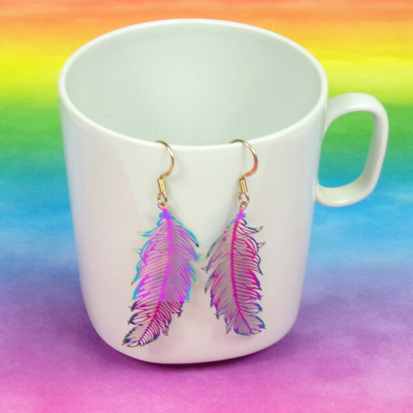 Purple Feather Earrings