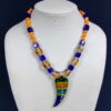 Orange Blue Tusk Necklace