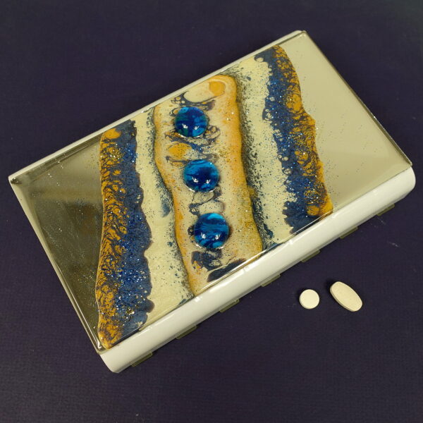 Blue Gold Ocean 28-dose Pillbox