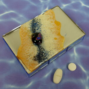 Blue Gold Ocean 7-dose Rectangle Pillbox